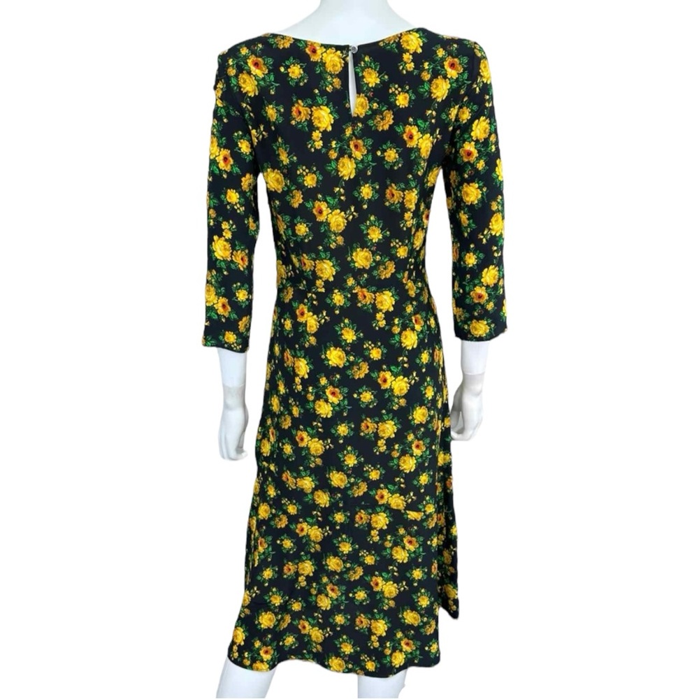 CLAUDIE PIERLOT Black Floral Silk Print RISMAH Dress Size S C0135 - Picture 3 of 12